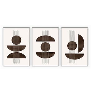 Kit Com 3 Quadros Decorativos Abstratos Com Moldura Para Sala Quarto Escritório 42x622 Abstrato 007