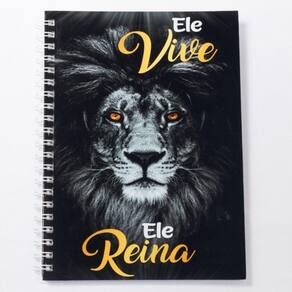Caderno Leão Ele Vive Universitário Capa Dura 1mt 100 Folhas Cor Leão Ele Vive (ouro)