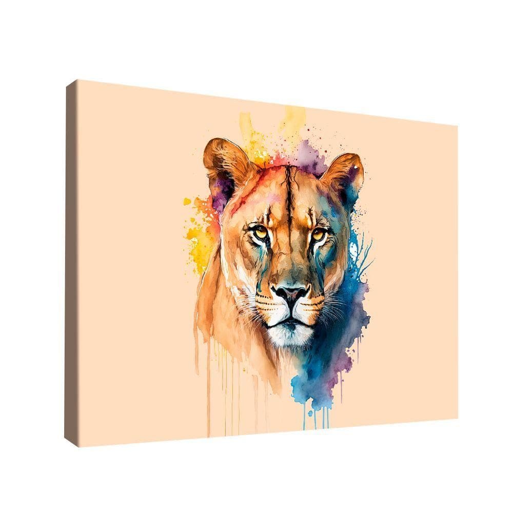Quadro Decorativo Leoa Colorida