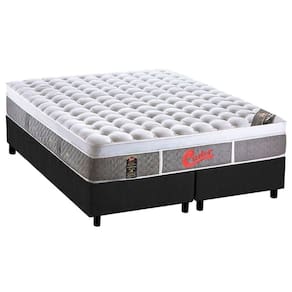 Cama Box King: Colchão Molas Ensacadas Castor Gold Star Plush+Base Gray(193X203)