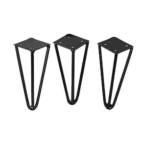 Kit 3 Pé De Ferro Hairpin Legs 15 Cm Preto Combo Stock