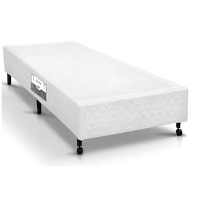Cama Box Base Universal Solteiro Poli Tecido White (96x203x23) - Castor