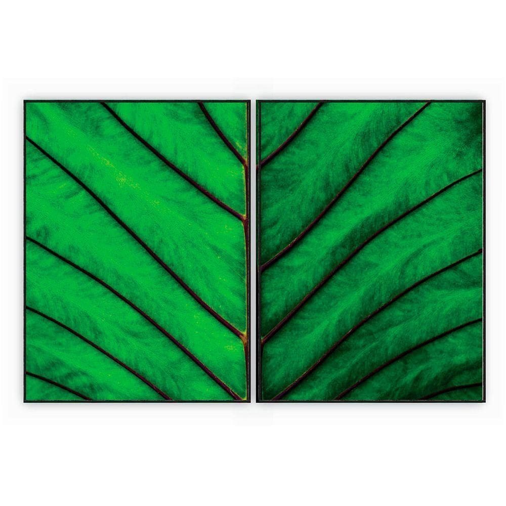 Kit Com 2 Quadros Decorativos Florais Com Moldura Para Sala Quarto Escritório 92x1222 Floral 017