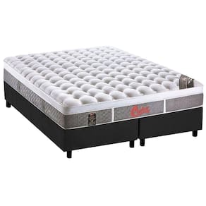 Cama Box King: Colchão Molas Ensacadas Castor Plush+Base Gray(193X203)