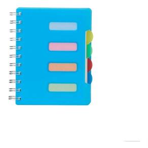 Caderno Pequeno Com Divisórias Espiral Anotações Pauta Cor Azul