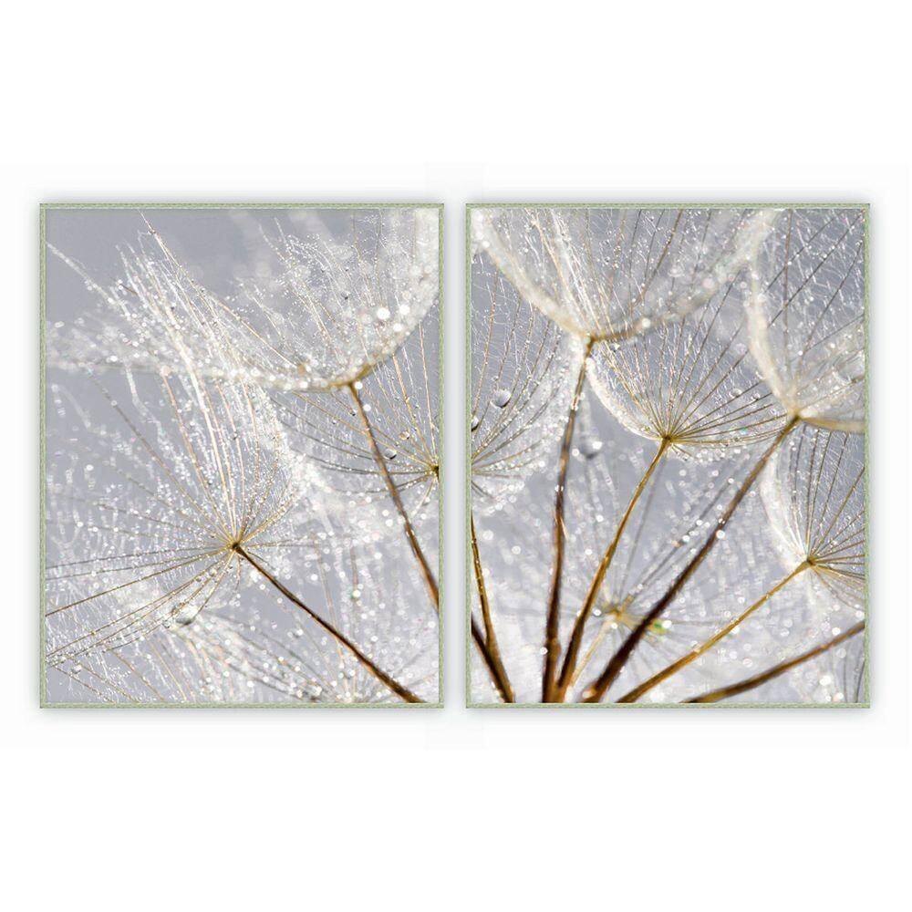 Kit Com 2 Quadros Decorativos Florais Com Moldura Para Sala Quarto Escritório 62x772 Floral 004