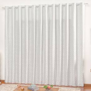 Cortina Em Jacquard Degradê 2,00 X 1,70 Para Varão - Branca