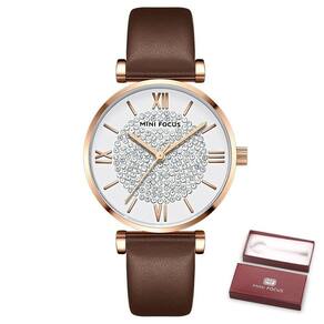 Relógio Feminino Mini Focus Mf0334l à Prova D`água Castanho