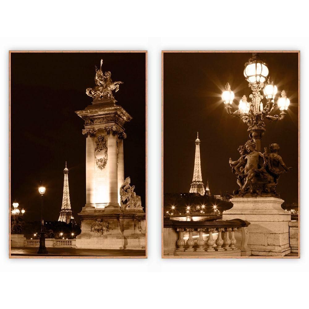 Kit Com 2 Quadros Decorativos Cidades Com Moldura Para Sala Quarto Escritório 82x122 Cidades 008