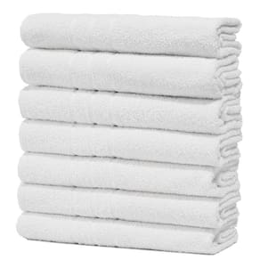 Kit 7 Toalhas De Rosto Branca Hotel Macia Felpuda - Prata - Branco