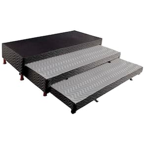 Cama Box Base C-auxiliar Solteiro Universal Rústico Bordado Black (88x188x32) - Paropas