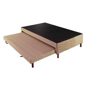Cama Box Base C-auxiliar Com Auxiliar Sommier Rústico Bordado Clean (88x188x30) - Paropas