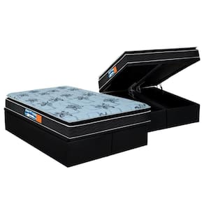 Cama Box Baú Colchão Anatômico Probel D28 Guarda Costas Premium Multi FirmeBase Suede Black(193x203)