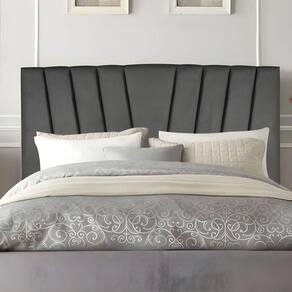 Cabeceira Casal De Cama Estofada 140 Cm Emma Linho Cinza