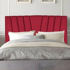 Cabeceira Casal De Cama Estofada 140 Cm Emma Suede Vermelho
