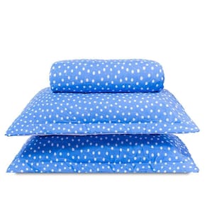 Cobre Leito King Classic Estampado 160 Fios 3 Peças Poa Azul