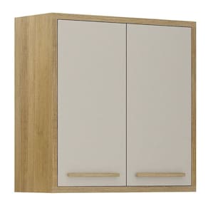 Armário Aéreo Para Cozinha 2 Portas 80cm Torino Valdemóveis Cinamomo/off White