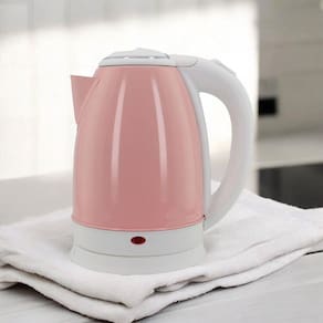Chaleira Elétrica 1,8l Em Inox Rosa 220v 1500w Rápida Fervura