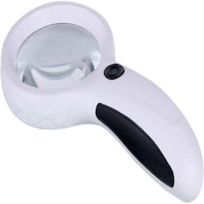 Lupa Para Estética De Mão Luz De Wood Com 8 Leds Branco + Led Ultra Violeta Seios Nota Falsa Profissional 60mm Para Anál