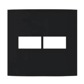 Placa 4x4 2 Postos Horizontal Ebony Clean Margirius 14453
