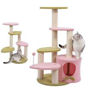 Arranhador Gato Pet Felino 5 Modos Casinha Brinquedo Escalada Sisal Macio Confortavel Aconchegante Casa Petshop
