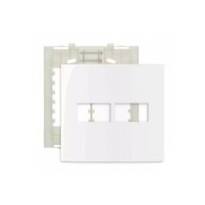 Placa 4x4 2 Postos C/ Suporte Branco Sleek Margirius 16021