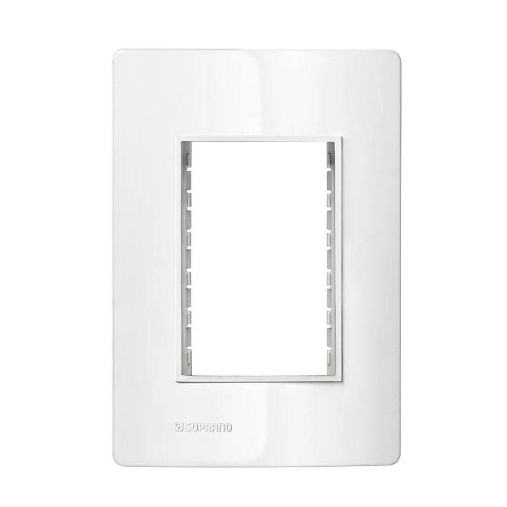 Placa 4x2 3 Modulo C/ Suporte Branco Revita Soprano
