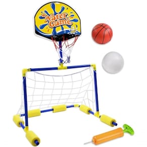 Tabela Basquete Flutuante Trave Gol Cesta Aquatica 2 Em 1 Piscina Golzinho Boia Com Bola E Bomba Jogo Infantil Agua