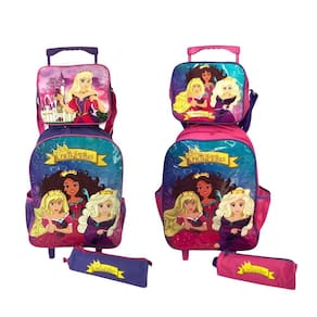 Kit Mochila Infantil Escolar Com 3 Peças Princesas Rosa-roxo