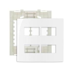 Placa 4x4 4 Postos Separados C/ Suporte Branco Sleek Margirius 19019