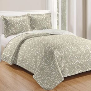 Kit Cobre Leito Colcha Daily Queen 3 Peças Dupla Face Estampado - Modelo 43 - 100% Poliéster