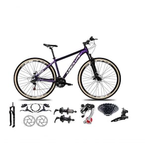 Bicicleta Aro 29 Absolute Nero 5 Câmbios Shimano 24v K7 Freios Hidráulicos Garfo Trava Com Pneu Faixa - Roxo Tam.17