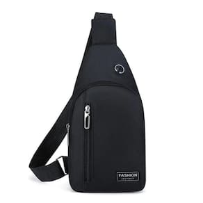 Bolsa Mochila Impermeável Transversal Crossbody Pochete De Peito Portátil Alça única Ajustável Preto
