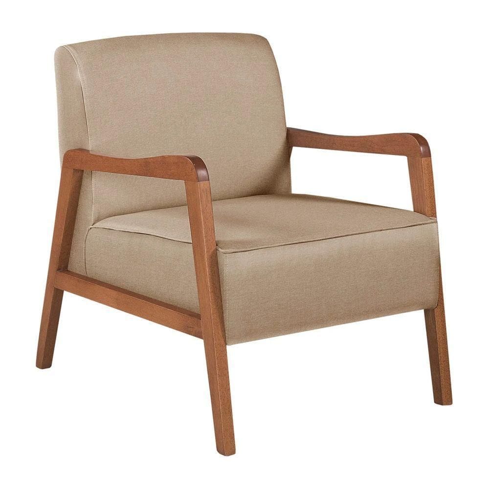 Poltrona Kayla Em Linho Linho Bege Claro