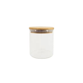 Pote De Mantimentos Redondo 500ml Tampa Bambu Oikos