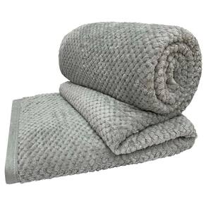 Cobertor Manta Willow Casal Queen 2,40m X 2,20m Alto Relevo Macio - Cinza