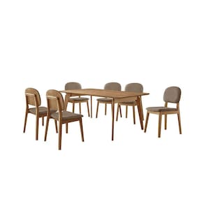 Conjunto Sala De Jantar Mesa Paris 160x90cm Tampo Retângular Mdf Laminado Com 6 Cadeiras Siena Courino Marrom