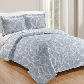 Kit Cobre Leito Colcha Daily Queen 3 Peças Dupla Face Estampado - Floral 42 - 100% Poliéster