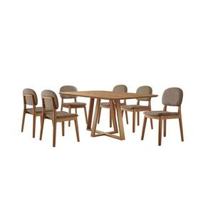 Conjunto Sala De Jantar Mesa Florença 160x90cm Tampo Retângular Laminado Mel Com 6 Cadeiras évora Courino Marrom