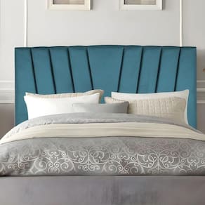 Cabeceira Casal De Cama Estofada 140 Cm Emma Suede Azul Turquesa