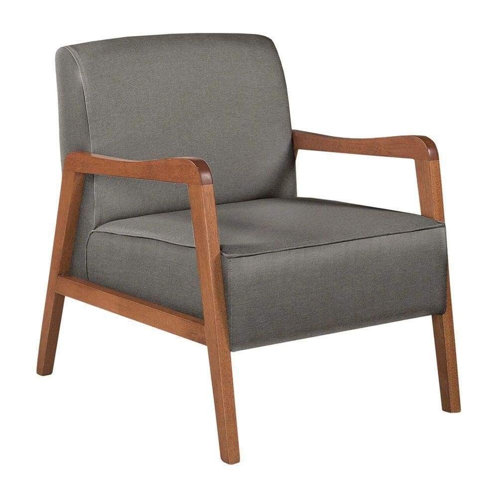 Poltrona Kayla Em Linho Cor Linho Cinza