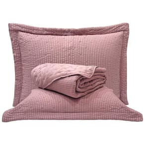 Kit Cobre Leito Colcha Craft King 3 Peças Percal 300 Fios Dupla Face Texturizado - Malva