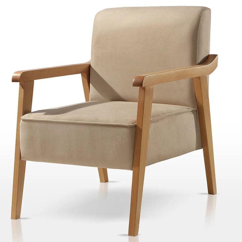 Poltrona Lina Linho Bege Claro