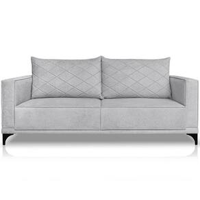 Sofa Nori 3 Lugares Pes De Ferro 220cm Linho Boucle 3302 Ezz 3302