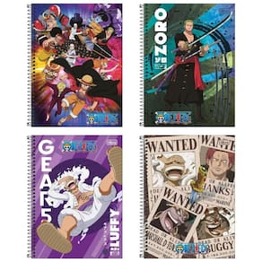 Kit C- 4 Caderno Universitário One Piece Tilibra Capa Dura Espiral - 1m 80 Folhas