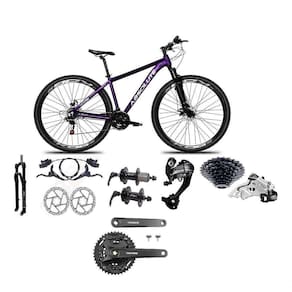 Bicicleta Aro 29 Absolute Nero 5 Câmbios 27v Shimano Altus Freios Hidráulicos - Roxo Tam.17