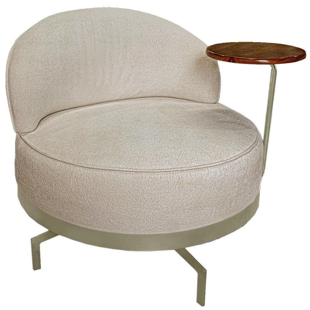 Poltrona Giratoria Glamour 704 Organica Linho Boucle 3301 Ezz 3301