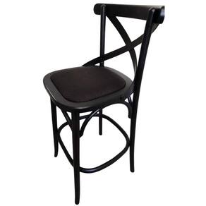 Banqueta Bruna X Selva Miolo Estofada Rattan Tingido Tabaco Gourmet Bancada Bistrô Tabaco
