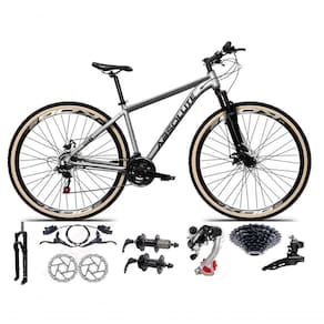 Bicicleta Aro 29 Absolute Nero 5 Câmbios Shimano 24v K7 Freios Hidráulicos Garfo Trava Com Pneu Faixa - Cinza 15