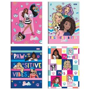 Kit C- 4 Caderno Universitário Barbie Foroni Capa Dura Brochura - 48 Folhas